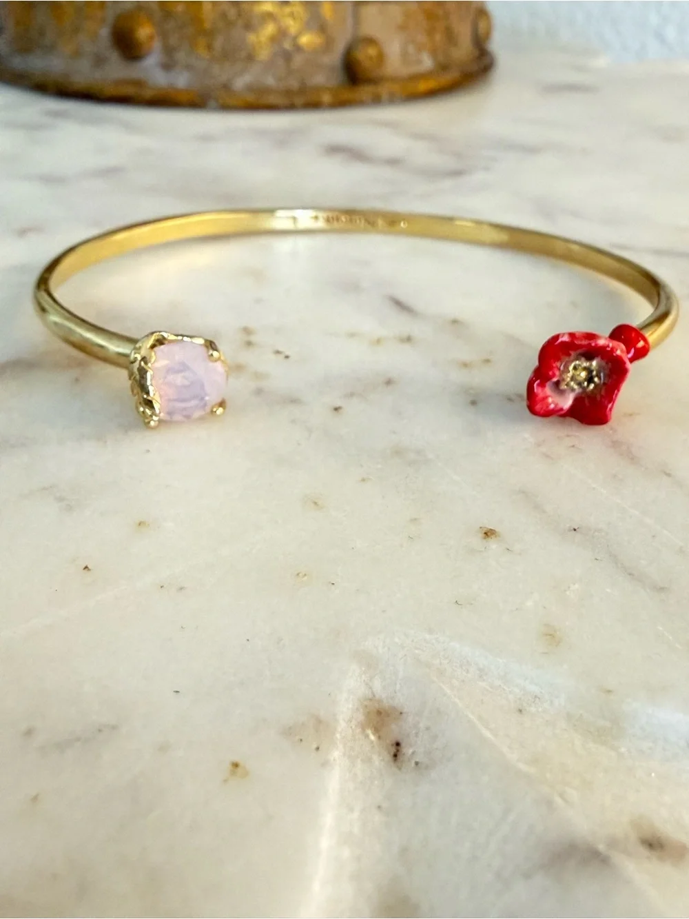Vintage Les Néréides Paris Poppy Crystal Bracelet